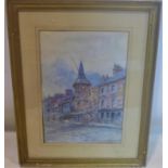 C. C. Marrable, Continental street scene, watercolour, signed lower right, in glazed gilt frame,