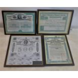 A collection of four framed Bonds, to include National Railways of Mexico, 25 x 33cm; Goode