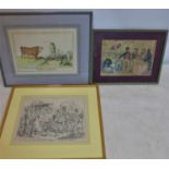 A collection of three prints, to include a 19th century print published by Thomas Tegg, 'Making a