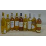 A mixed collection of 9 French sweet wines, to include Muscat de Rivesaltes, Loupiac, Sauternes,