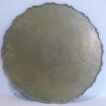 A late 19th/early 20th century Chinese bronze tray, engraved decorated with central dragon and