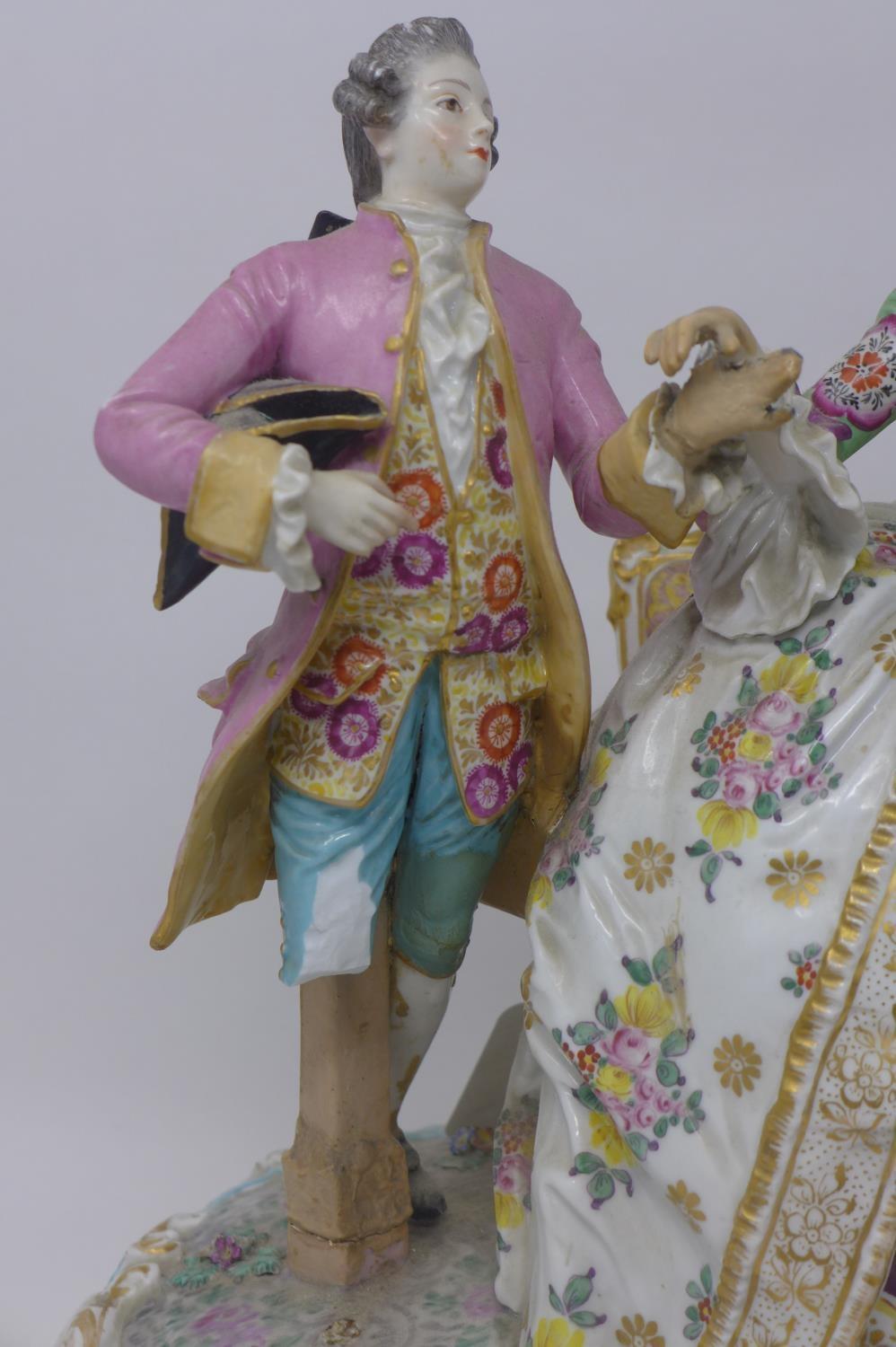 A late 18th/early 19th century Chelsea porcelain figural group, with gold anchor mark to verso, - Image 2 of 11