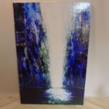Teschima (Contemporary artist), 'Waterfall', acrylic on canvas, signed 'Rosie T' and dated '19 to