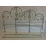 A Victorian painted cast iron bed frame