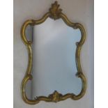 A 20th century French gilt wood mirror, 89 x 59cm
