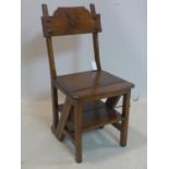 A Victorian oak metamorphic chair/steps