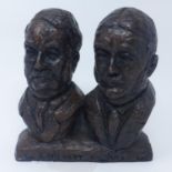 A bronzed plaster double bust of William Schwenck Gilbert (1836-1911) and Sir Arthur Seymour