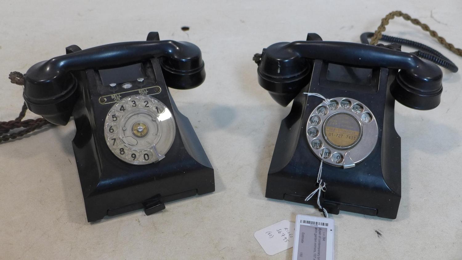 Two vintage Bakelite telephones