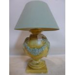 A 20th century Italian painted plaster table lamp, H.38cm