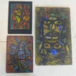 Four 20th century abstract oils on board