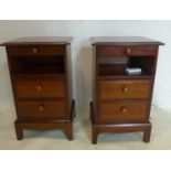 A pair of bedside chests by Stag furniture, H.66 W.40 D.32cm