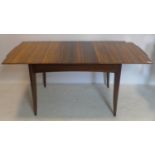 A mid 20th century Waring & Gillows walnut extending dining table, H.75 W.168 D.83cm, together
