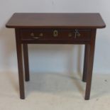 A Georgian mahogany side table with single drawer, H.71 W.78 D.39cm