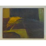 Karl Weschke (1925-2005), abstract landscape, oil on board, bearing signature and date '74 to