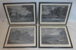 John Nost Sartorius (1759-1828), a set of four hunting engravings, painted by J. N. Sartorius, the