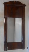 A Regency figured mahogany pier mirror, 144 x 70cm