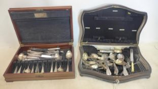 A canteen of Elkington silver plated cutlery together with one other