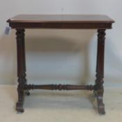 A Victorian Aesthetic mahogany center table, H.72 W.76 D.45cm