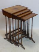 A Regency rosewood nest of four tables