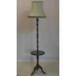 A 20th century oak standard lamp, H.131cm