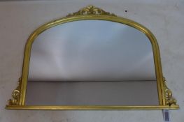 A 20th century gilt wood over mantle mirror, 91 x 125cm