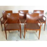 A set of 5 Bernhardt Design Interiors mid century retro dining chairs all with arm rests