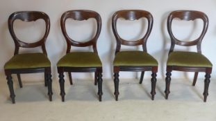 A set of 4 Victorian mahogany dining chairs