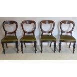 A set of 4 Victorian mahogany dining chairs