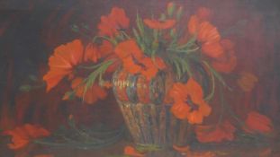 Guillaume G. A. Eberhard (1879-1949), 'Poppies in a Vase', oil on canvas, signed lower left, 58 x