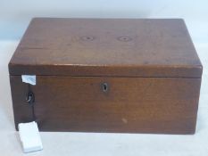 A Georgian mahogany deed box, lacking handle, H.15 W.35 D.26cm