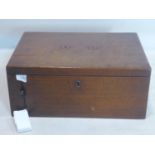 A Georgian mahogany deed box, lacking handle, H.15 W.35 D.26cm