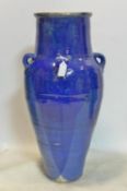 A Persian blue glazed Sharab wine vessel, H.74cm