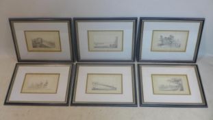 A set of six late 18th/early 19th century pencil and watercolour drawings of London scenes,