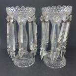 A pair of early to mid 20th century crystal lustres, H.27cm