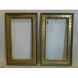 A pair of gilt wood picture frames, 57 x 94cm outer, 40 x 77cm inner