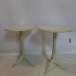 A pair of contemporary cream lamp tables, H.69 D.51cm