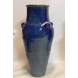 A Persian blue glazed Sharab wine vessel, H.76cm
