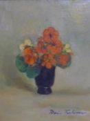 Marie Palmers de Terlamen (1895-1991), Still life of flowers in a vase, oil on canvas, signed