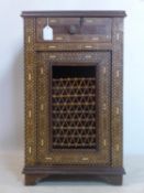 A late 19th/early 20th century Syrian Damascus inlaid side cabinet, H.71 W.42 D.41cm