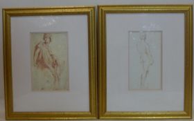 Two Michelangelo prints of David and Sibyl, 29 x 19cm