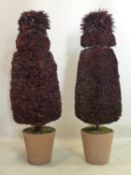 A pair of faux plants in terracotta pots, H.113cm