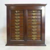 A 19th century table top specimen chest of 12 drawers, H.47 W.47 D.19cm