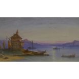 A late 19th century watercolour of Lake Constance, signed 'J. Culiune' (?) to lower right, 24 x 48cm