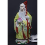 A Chinese Republican porcelain figure of Shou Lao, with marks to base, H.22cm