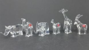 Six Baccarat crystal animals in original boxes