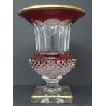 A Saint Louis Vase crystal red vase from the Versailles collection, in original box