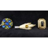 A Scottish silver lucky paw brooch together with a vintage Gil D'Agena gilt metal brooch set with