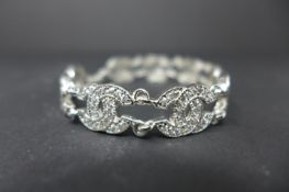 WITHDRAWN-A silver and cubic zirconia Chanel style bracelet