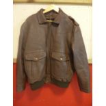 A vintage 'Dog Fight' brown leather flight/aviators jacket