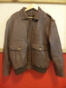 A vintage 'Dog Fight' brown leather flight/aviators jacket